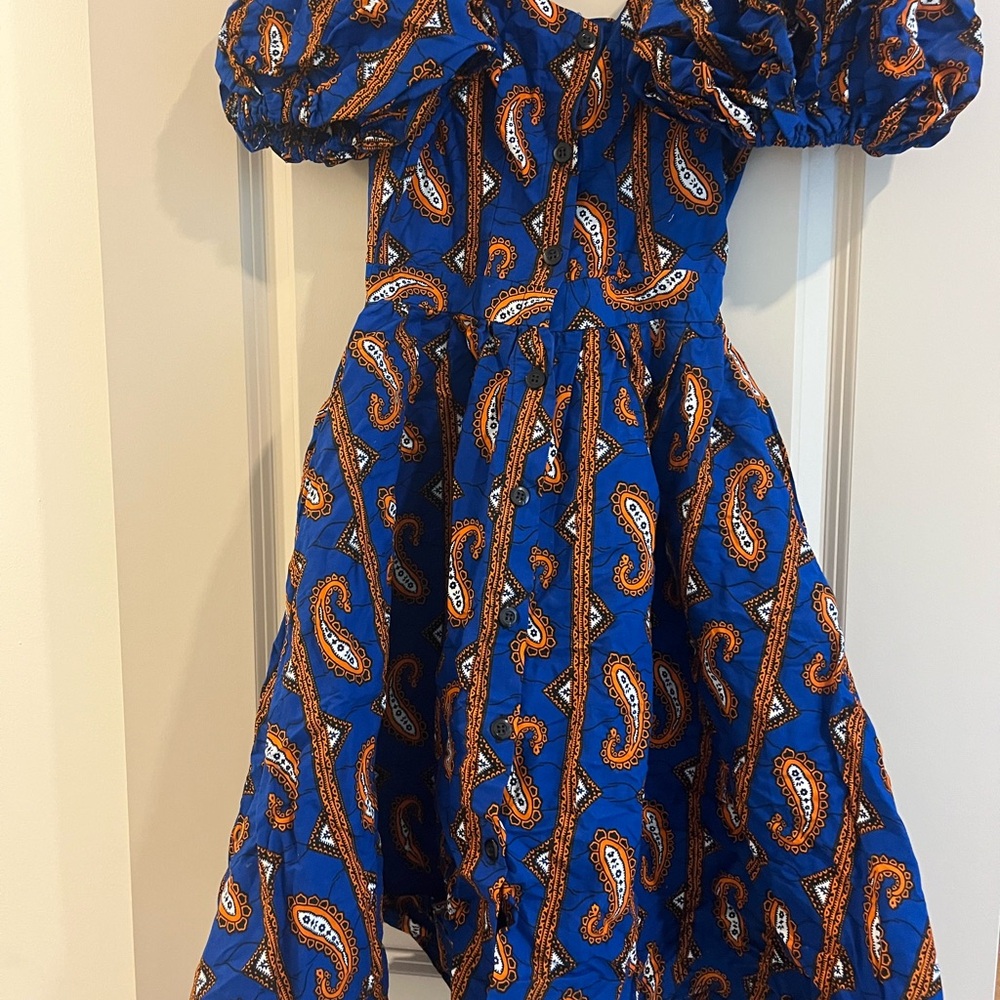 Grass-fields authentic African off shoulder A line dress .